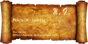 Mácsik Ipoly névjegykártya